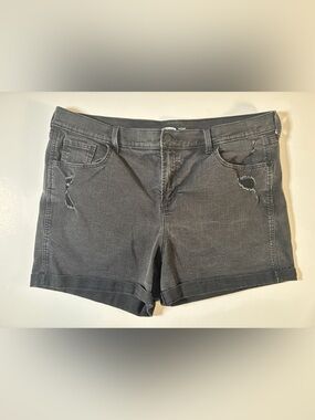 Old Navy Black Boyfriend Denim Shorts, Size 18